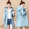 YiXin Women Jackets 2023 Wholesale Plain Color Spring Jacket Women Slim Midi Length Jackets for Women Hooded