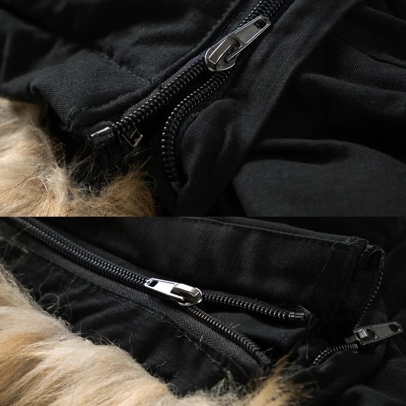Long Washed Men's Coat With Velvet Cotton-padded Jacket Fashion Casual Solid Color Men's Long Cotton-padded Jacket.