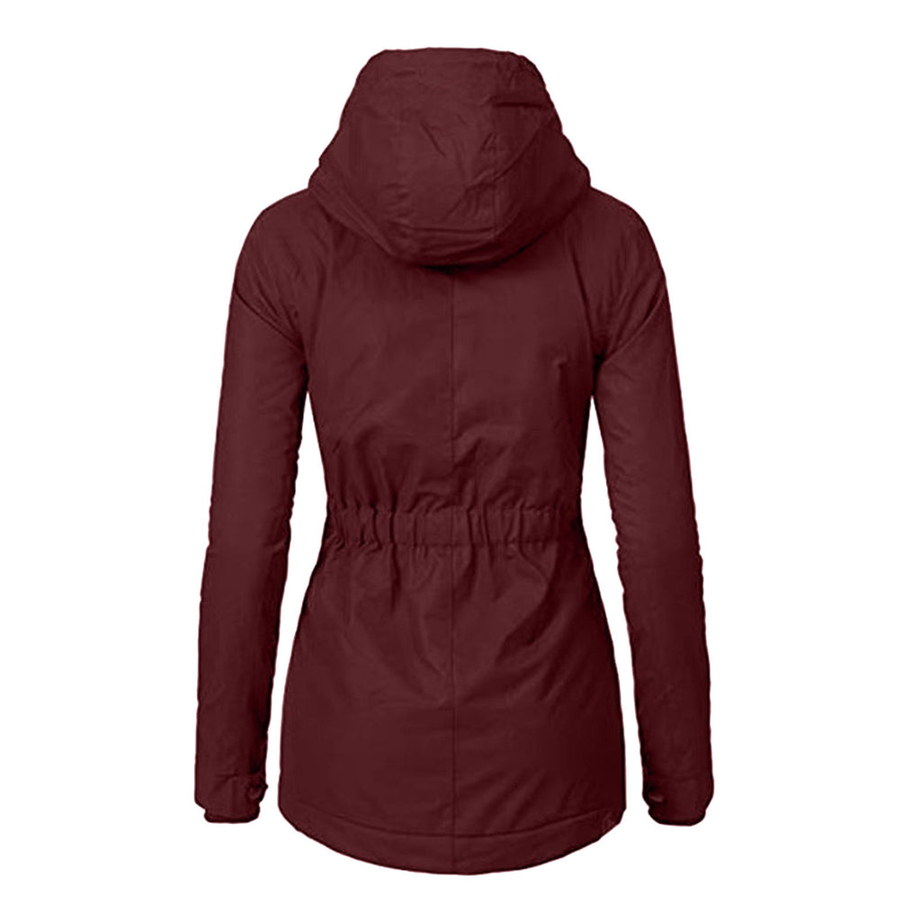 2021 Cross-Border European and American Wish Autumn and Winter New Women's Jacket Solid Color Pocket Zipper Long Sleeve Fleece Elegant Style 10