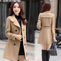 2025 Autumn and Winter Women's Windbreaker New Korean Style Slim Woolen Coat Double-Breasted Women's Long Woolen Coat