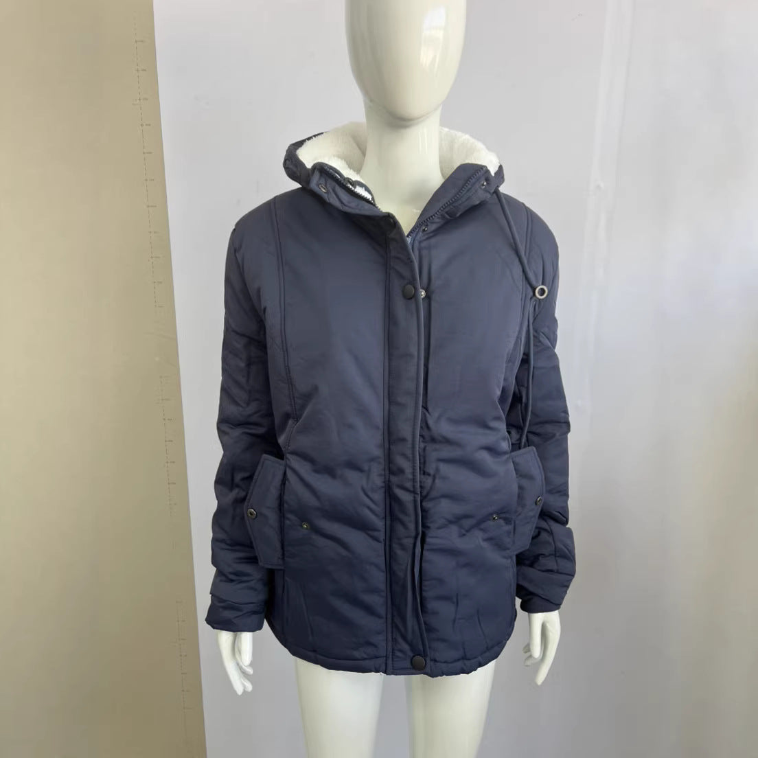 2021 Cross-Border European and American Wish Autumn and Winter New Women's Jacket Solid Color Pocket Zipper Long Sleeve Fleece Elegant Style 10