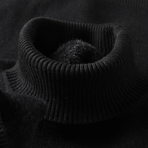 Sweatwear Mens Anti-pilling High Quality Knitted Turtleneck Sweater Slim Fit Long Sleeve Pullover Solid Color Trend Men Clothing