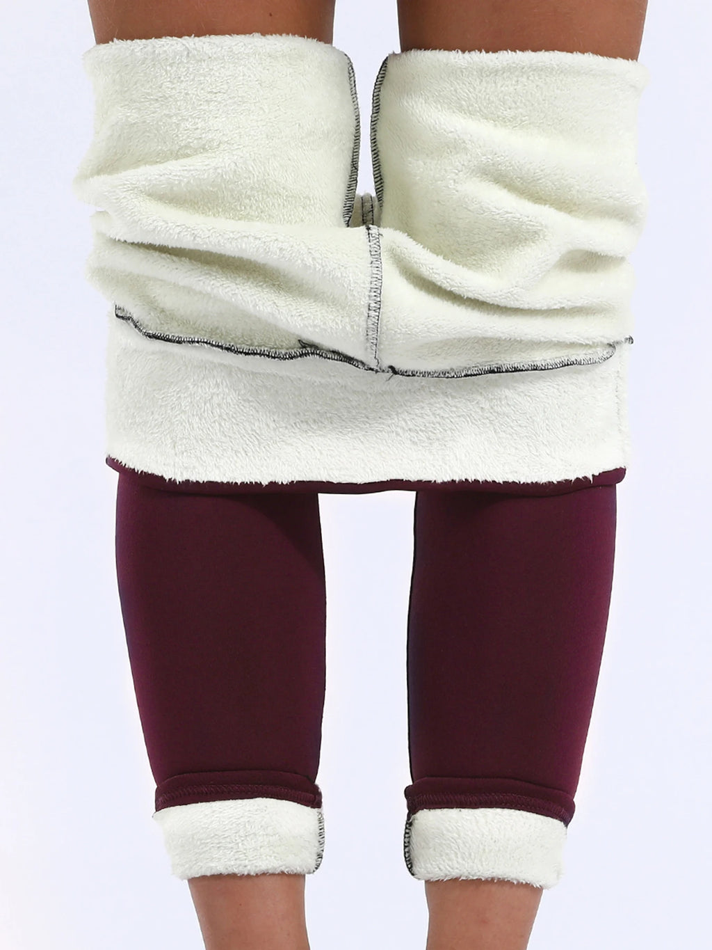 Winter Thermal Leggings Womens Solid Color Thick Pants Warm High Waist Solid Color Outdoors Casual Classic Leggings