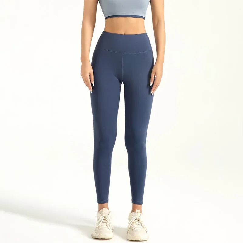 Women's Nine-point Trousers Leggings High-waisted Solid Color Yoga Sports Pants High-stretch Leggings Running Fitness Pants 3XL