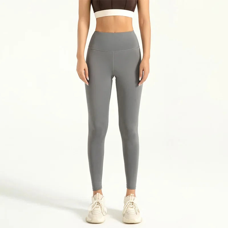 Women's Nine-point Trousers Leggings High-waisted Solid Color Yoga Sports Pants High-stretch Leggings Running Fitness Pants 3XL